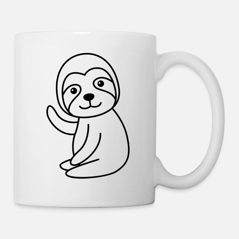 Faultier Comic Tier - Tasse - Weiß