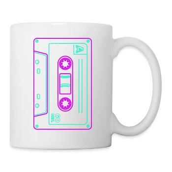 80er 90er Jahre Kassette Mixtape Retro Lustig - Tasse - Weiß - Rechts
