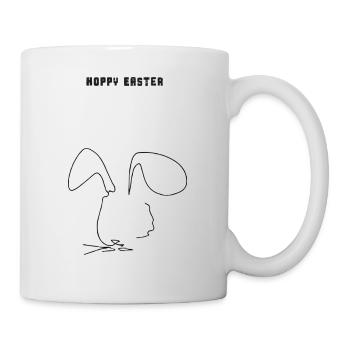 Minimalistisches Design | Hase | Ostern | Geschenk - Tasse - Weiß - Rechts