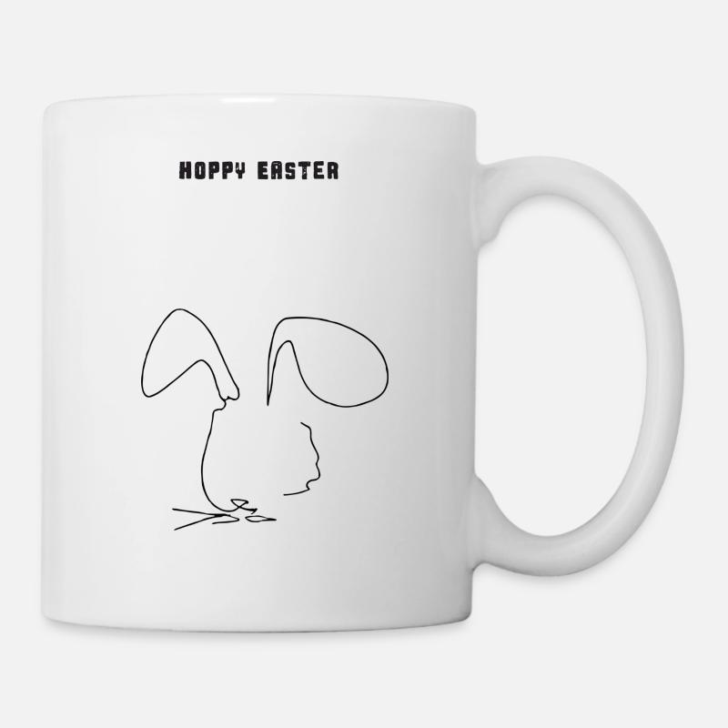 Minimalistisches Design | Hase | Ostern | Geschenk - Tasse - Weiß