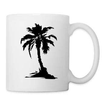 Symbole de la silhouette de Palm Island - Mug blanc - blanc - Droite