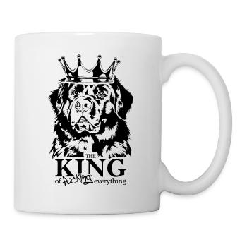 Terre-Neuve Roi de tout Chiens Disant - Mug blanc - blanc - Droite