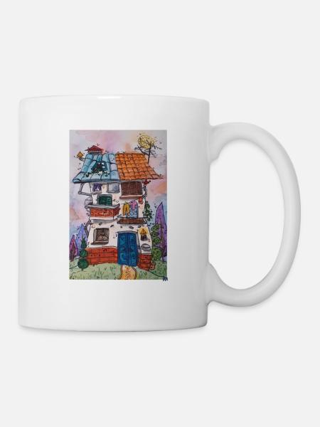 Watercolor - House - Mug - white