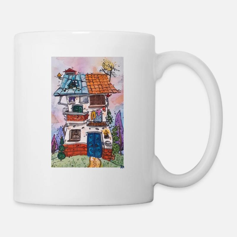 Watercolor - House - Mug - white