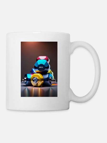 Hanteln - Tasse - Weiß