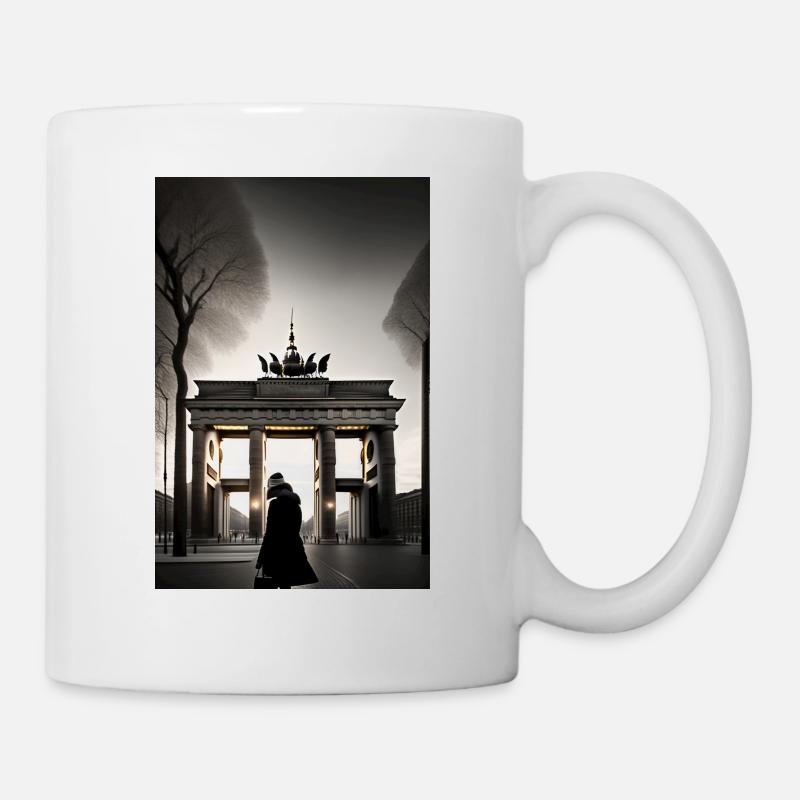 berlin black white siluette 2 - Tasse - Weiß