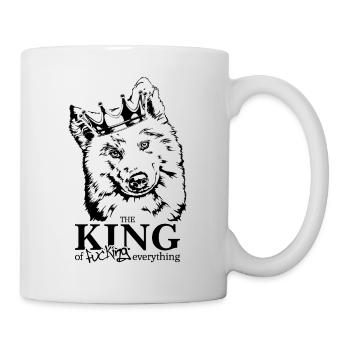 Samojede King Hundespruch Hunde Hund - Tasse - Weiß - Rechts