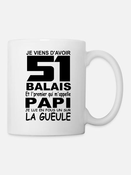 51 ans / anniversaire 51 ans / anniversaire 51 ans - Mug blanc - blanc