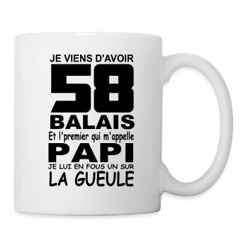 58 ans / anniversaire 58 ans / cadeau 58 ans - Mug blanc - blanc - Droite
