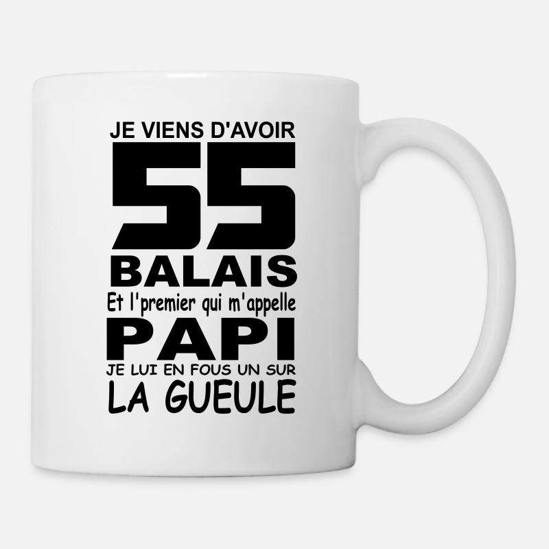 55 ans / anniversaire 55 ans / cadeau 55 ans - Mug blanc - blanc