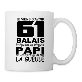 61 ans / anniversaire 61 ans / cadeau 61 ans - Mug blanc - blanc - Droite
