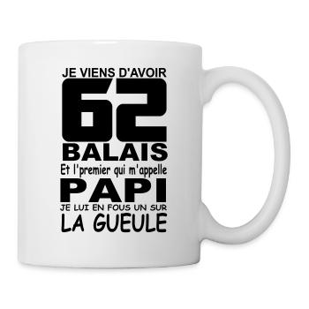 62 ans / anniversaire 62 ans / cadeau 62 ans - Mug blanc - blanc - Droite