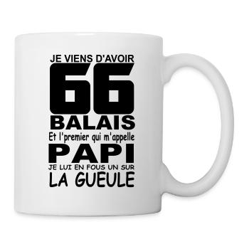 66 / 66 ans / anniversaire / cadeau 66 ans - Mug blanc - blanc - Droite