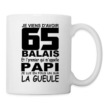65 ans / anniversaire 65 ans / cadeau 65 ans - Mug blanc - blanc - Droite