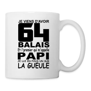 64 ans / anniversaire 64 ans / cadeau 64 ans - Mug blanc - blanc - Droite
