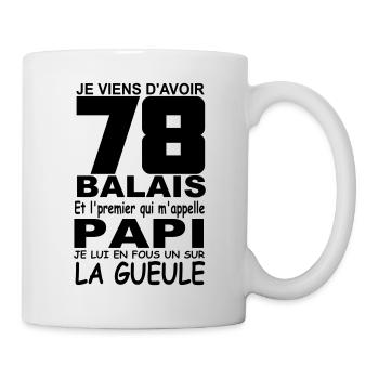78 ans / anniversaire 78 ans / cadeau 78 ans - Mug blanc - blanc - Droite