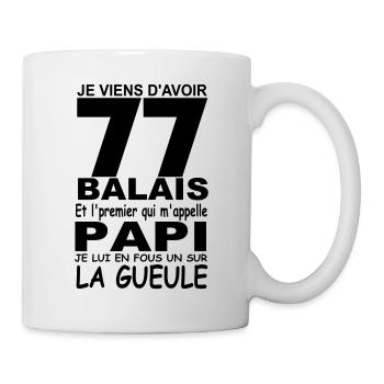 77 ans / anniversaire 77 ans / cadeau 77 ans - Mug blanc - blanc - Droite
