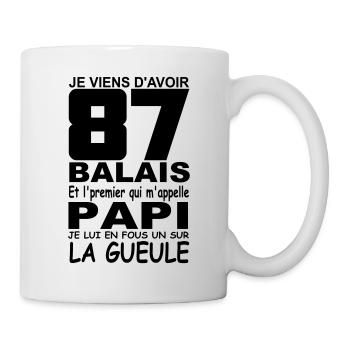 87 ans / anniversaire 87 ans / cadeau 87 ans - Mug blanc - blanc - Droite