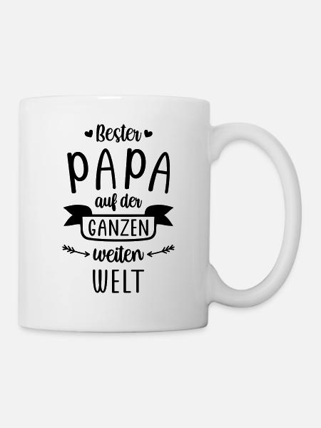 Vatertag Bester Papa auf der ganzen weiten Welt - Tasse - Weiß