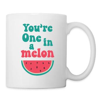 Du bist eins in einer Melone - Tasse - Weiß - Rechts