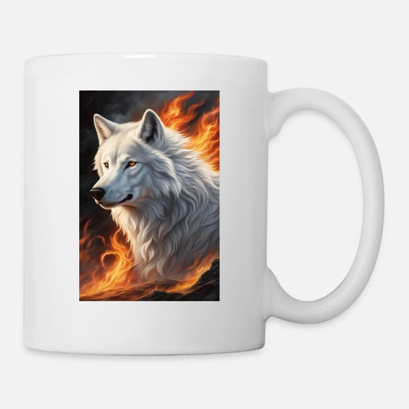 White Animal Feuerwolf - Tasse - Weiß