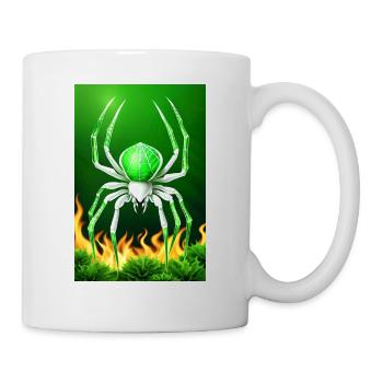 White Animals Green Spider - Tasse - Weiß - Rechts