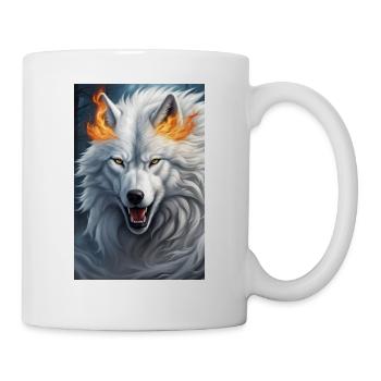 White Animal Wolf - Tasse - Weiß - Rechts
