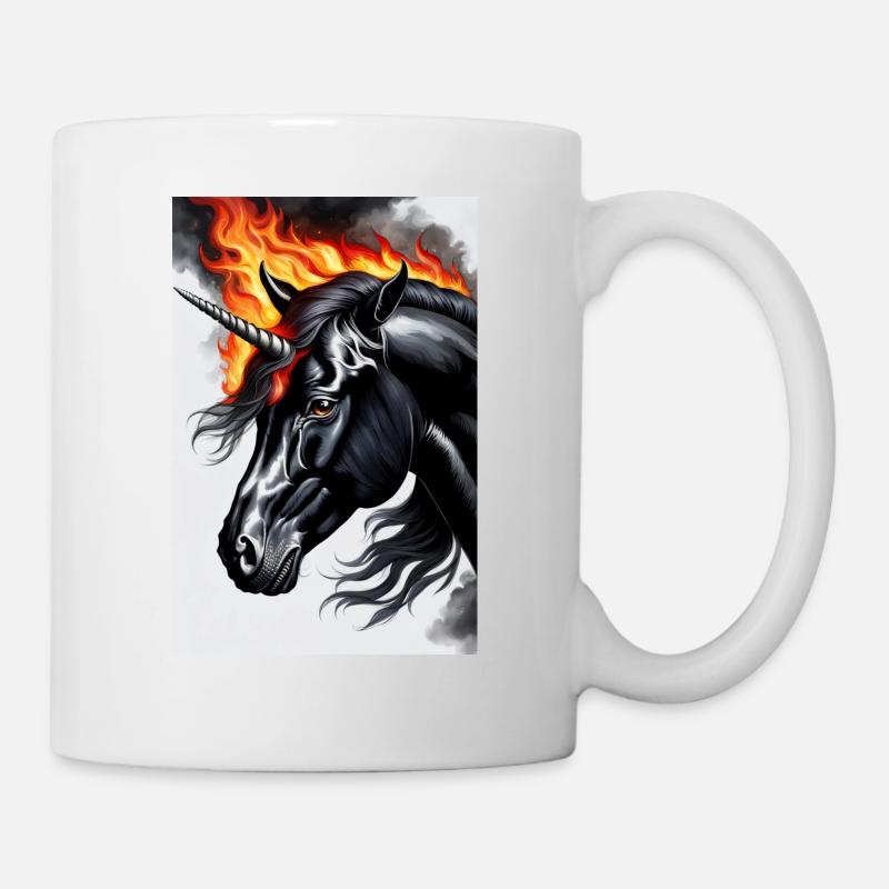 Licorne noire - Mug blanc - blanc