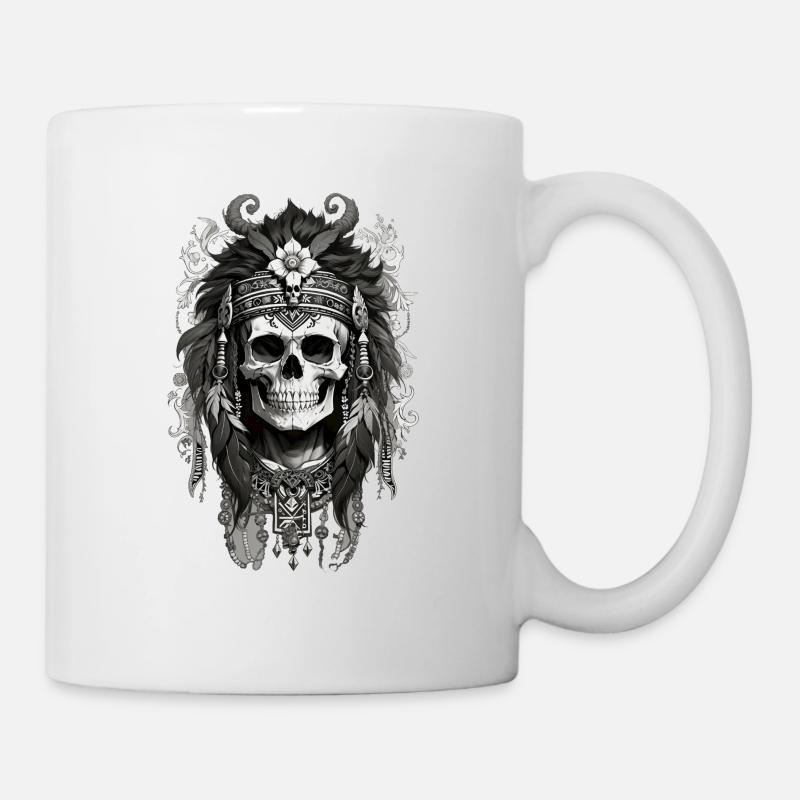 Floral Skull full - Tasse - Weiß