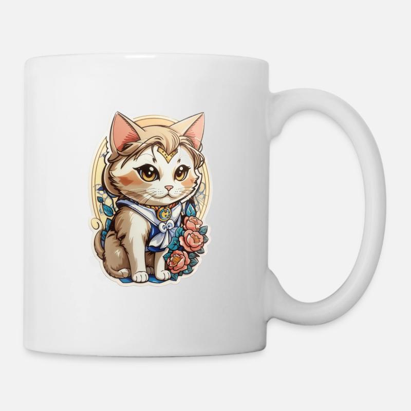 Sailor Cat Sticker - Tasse - Weiß