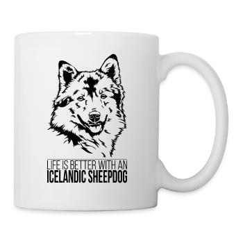 Icelandic Sheepdog life is better Hunde Wilsigns - Tasse - Weiß - Rechts