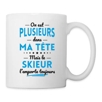 Plusieurs dans tête le Skieur l'emporte toujours - Mug blanc - blanc - Droite
