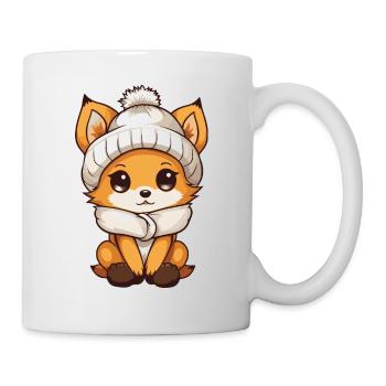Fuchs Winter Comic - Tasse - Weiß - Rechts
