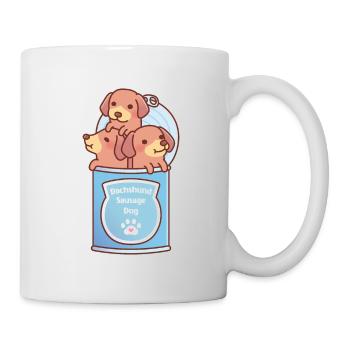 Funny Dachshund Sausage Dogs In A Can Doodle - Mug - white - Right