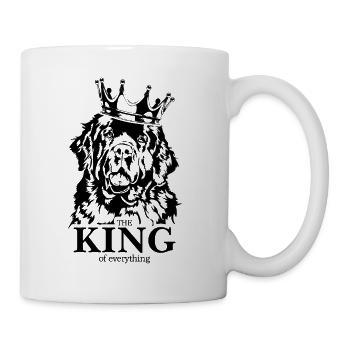 Neufundländer King of everything Spruch Hunde - Tasse - Weiß - Rechts