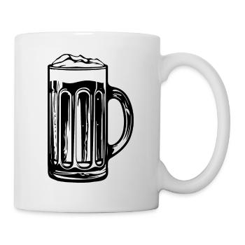 Bier Glas Symbol - Tasse - Weiß - Rechts