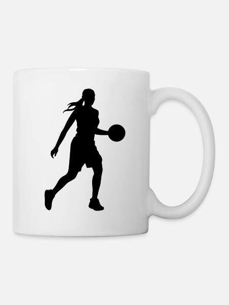 Joueur de basket-ball Silhouette Joueur de basket-ball Fra - Mug blanc - blanc