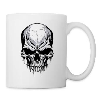 Crâne Noir Blanc Crâne Squelette Gothique - Mug blanc - blanc - Droite