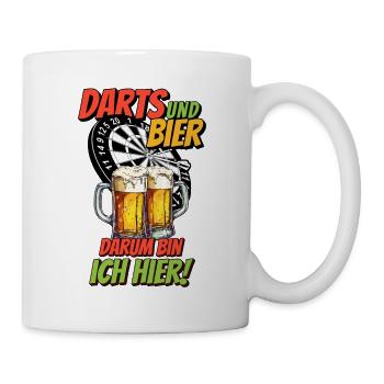 Darts Bier Dart Alkohol Trinken Saufen Kneipe - Tasse - Weiß - Rechts