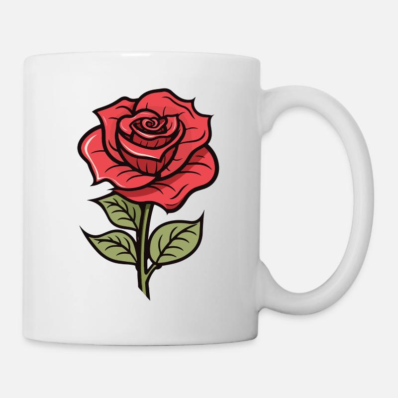 Rose Liebe Blume - Tasse - Weiß