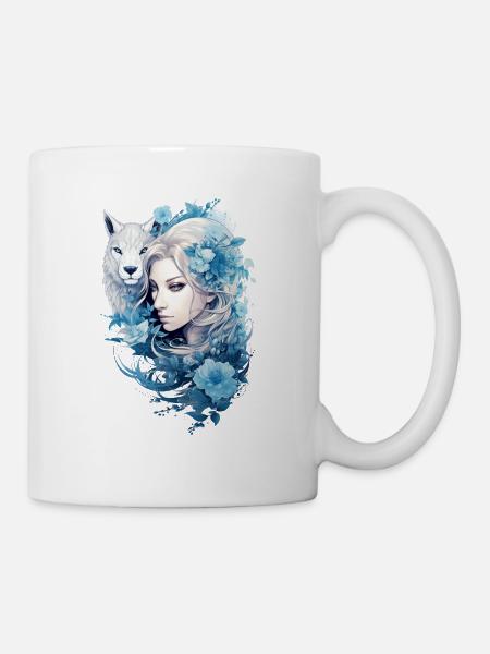 Beauté mystique du loup - Mug blanc - blanc