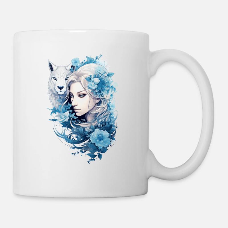 Beauté mystique du loup - Mug blanc - blanc