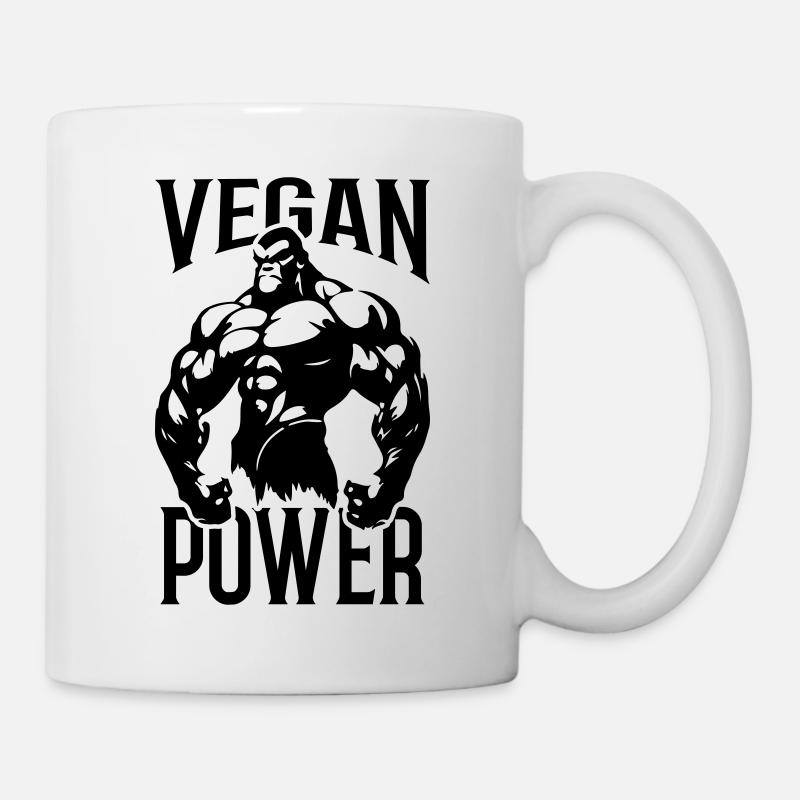 Gorilla Vegan Power - Tasse - Weiß