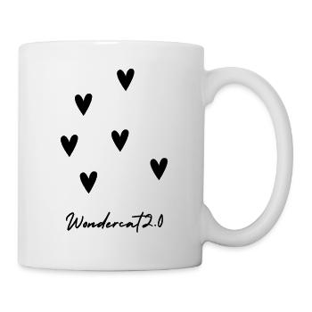 Wondercat 2 0 COEURS NOIRS - Mug blanc - blanc - Droite