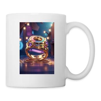 3D Animation Style graphique bourse - Mug blanc - blanc - Droite