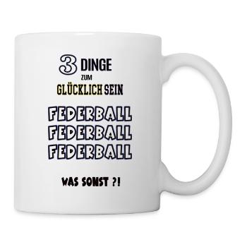 Federball Federballer Federballfan Sport Badminton - Tasse - Weiß - Rechts