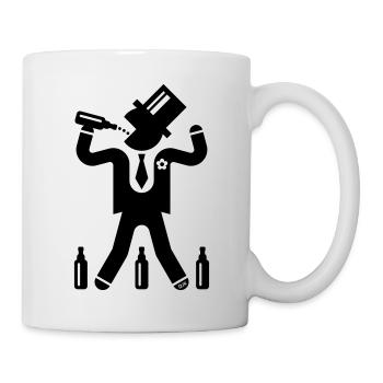 Marié avec 3 bières (enterrement de vie de garçon / enterrement de vie de garçon / L / B) - Mug blanc - blanc - Droite