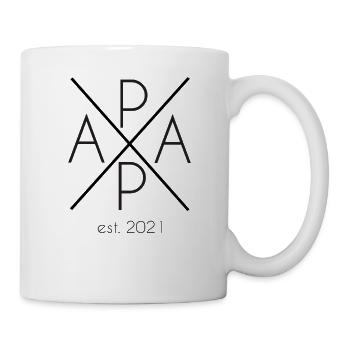 Papa est. 2021 Vatertag Geschenk Geburt - Tasse - Weiß - Rechts