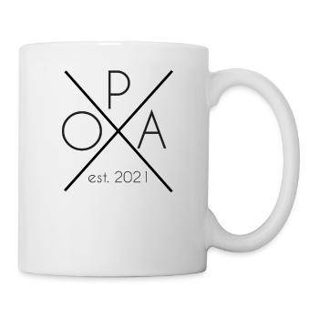 Opa est. 2021 Vatertag Geschenk Geburt - Tasse - Weiß - Rechts