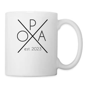 Opa est. 2023 Vatertag Geburt Schwangerschaft - Tasse - Weiß - Rechts